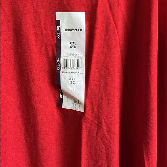 Time and Tru Women's Hi-Low Sleeveless Relaxed Fit Tank Top Size XXL (20) Red - Picture 9 of 11